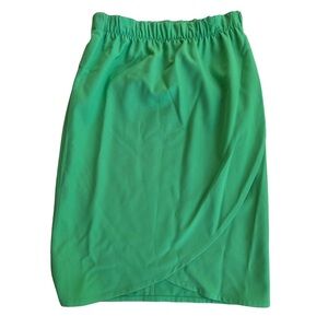 ESCADA Bright Green Faux Wrap Skirt